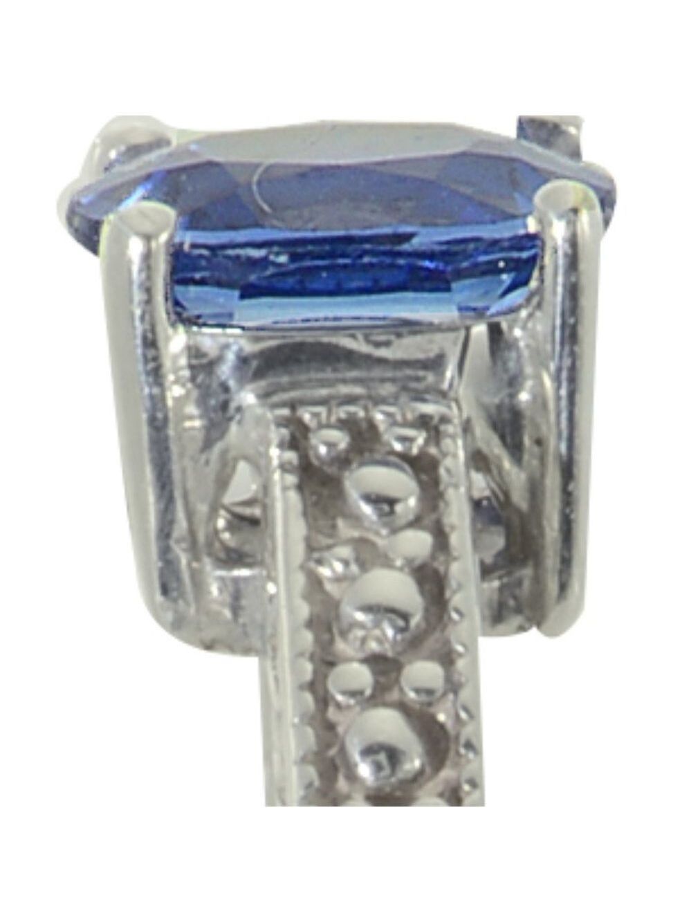 7x5 oval Sapphire Sterling Silver Ring - Picture 3 of 6